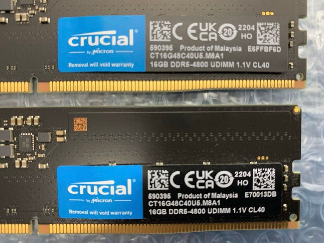 crucial 16GBx2 計32GB DDR5-4800