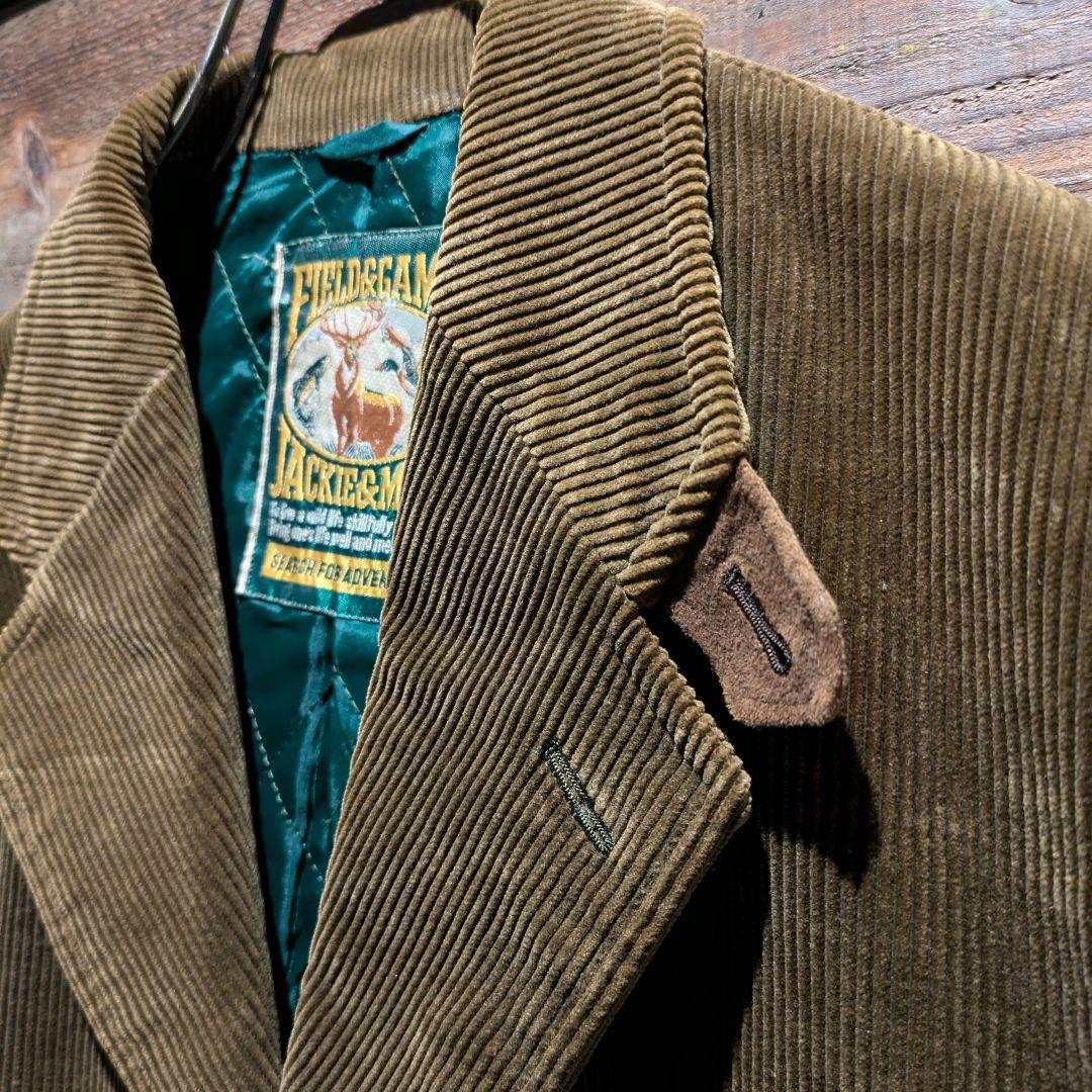 90s　コーデュロイ　テーラードジャケット　エルボーパッチ　スエード　ブラウン