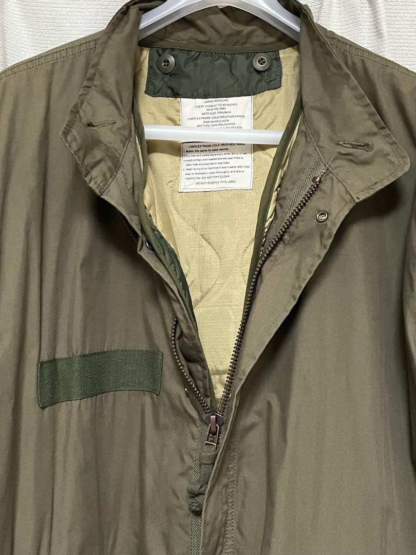 美品！ミニタリーロングコート フード&裏地付き ユニセックス　モッズコート