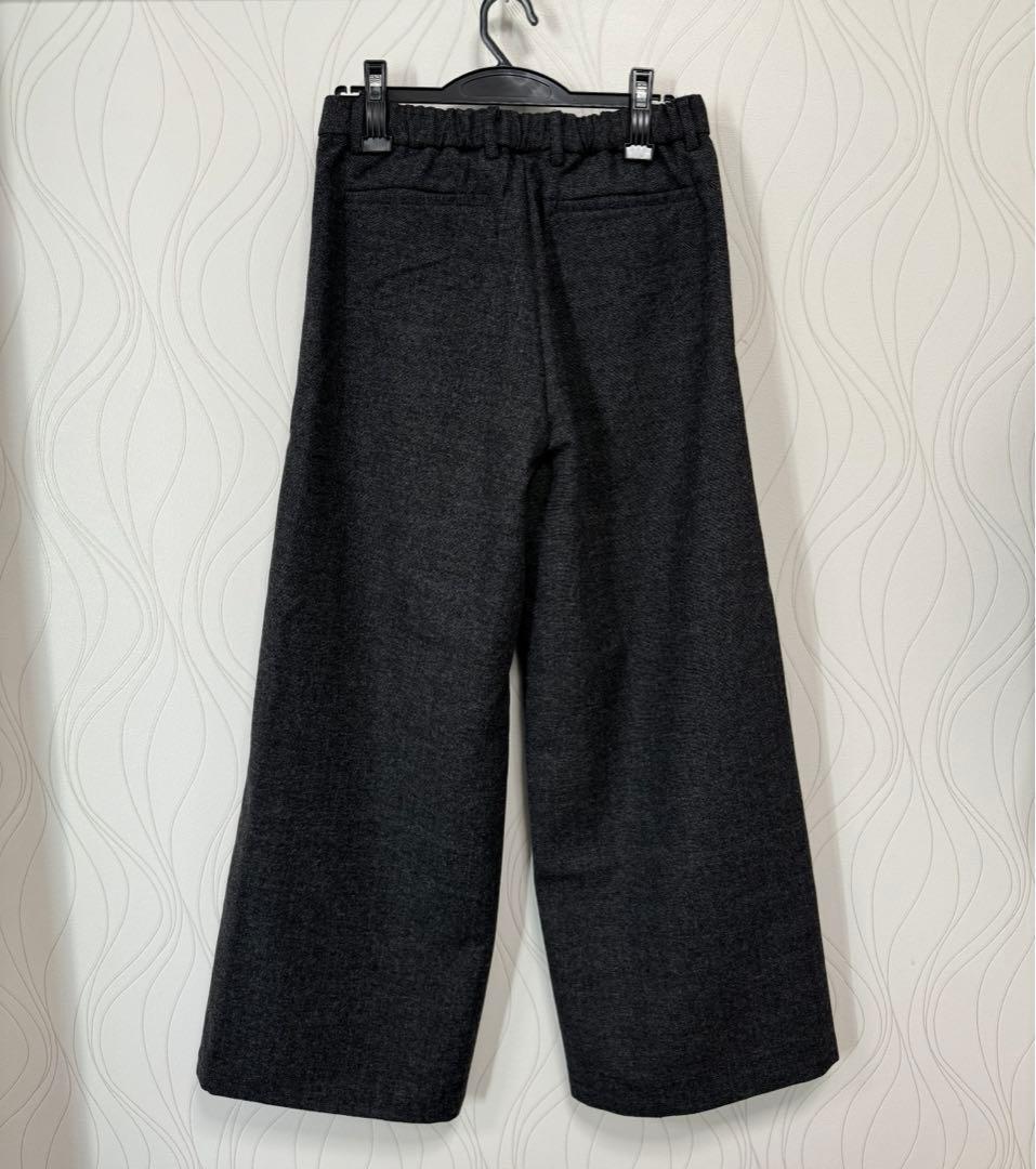 【新品】CLEL Sサイズ ウールブレンドヘリンボーンツイード 3Dパンツ