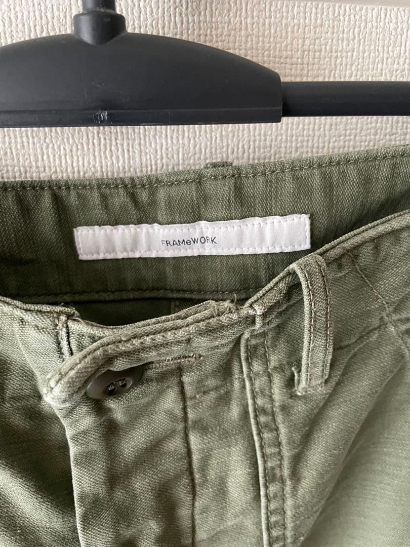 FRAMeWORK ミリタリースラブバックサテンベイカーパンツ　40