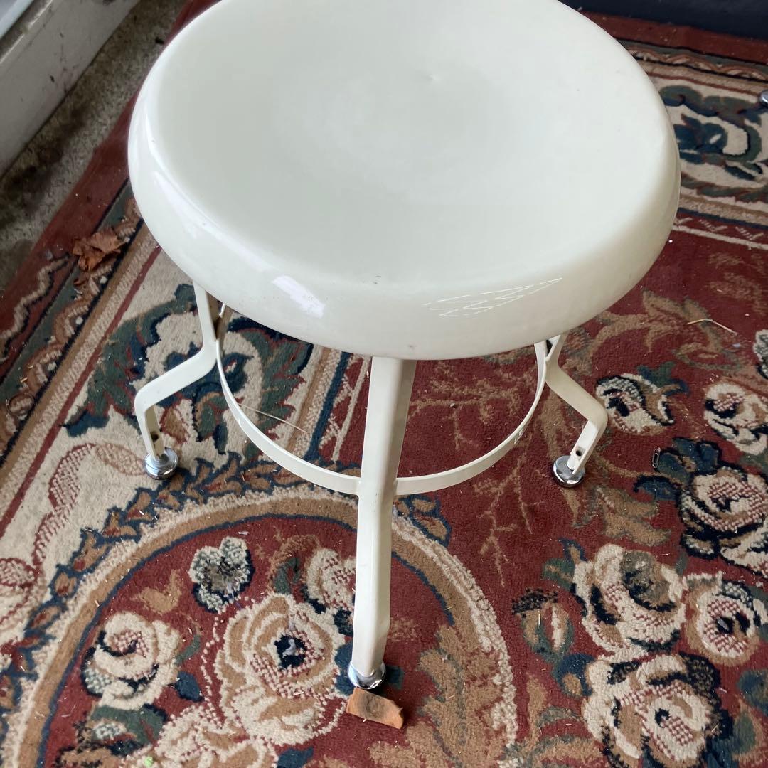 北欧レトロ アイアンフレーム スチールドレッサー 化粧台 スツール付き 鏡台