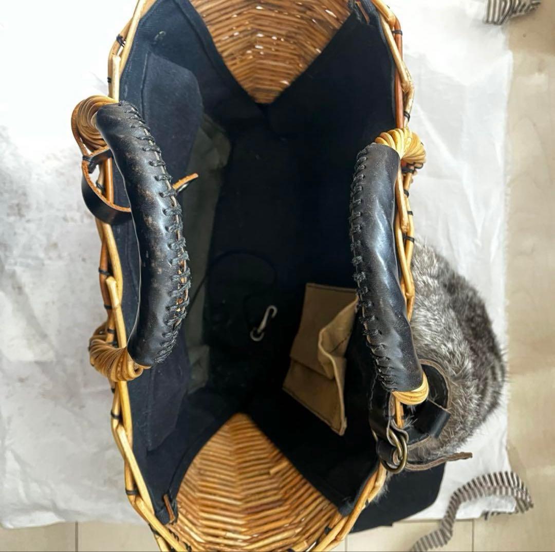 【11月30日までセール】 ebagos エバゴス　カゴバッグ　ラビットファー