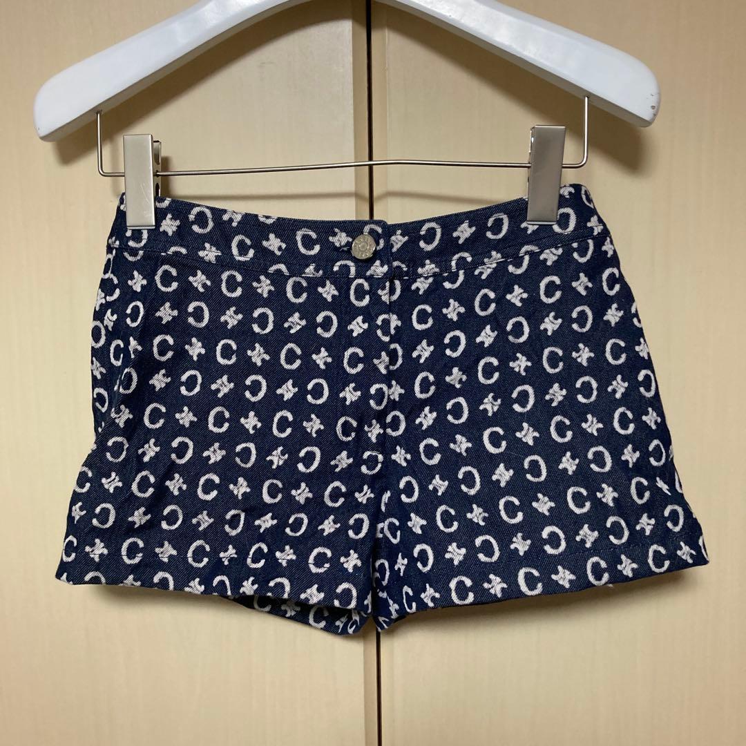 美品☆セリーヌ☆マカダム ☆Cロゴデザイン ネイビーショートパンツ☆38☆