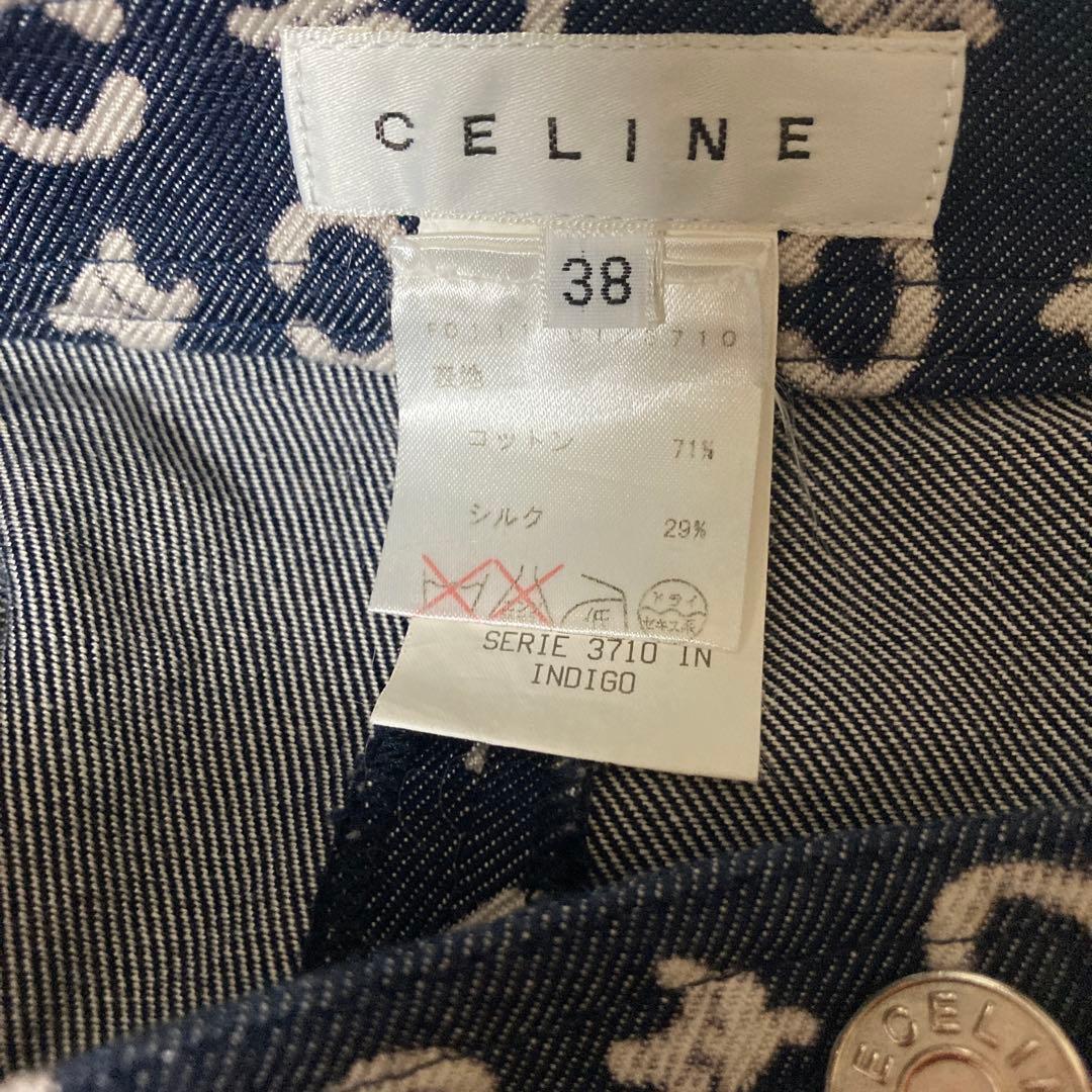 美品☆セリーヌ☆マカダム ☆Cロゴデザイン ネイビーショートパンツ☆38☆