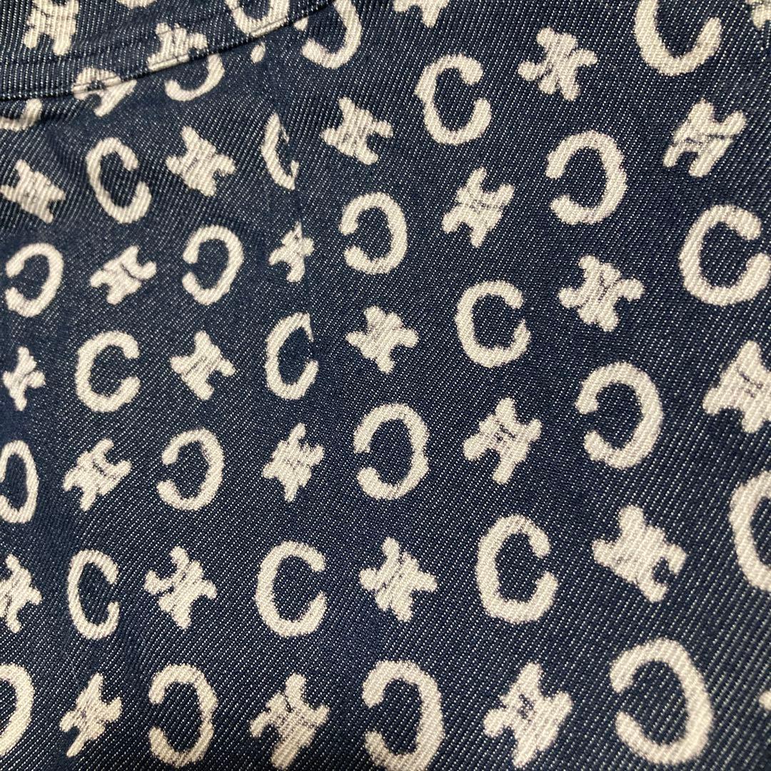 美品☆セリーヌ☆マカダム ☆Cロゴデザイン ネイビーショートパンツ☆38☆