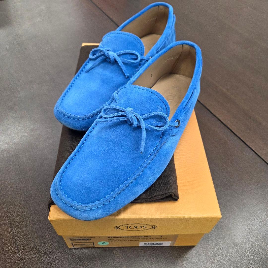 あ*ず様 TOD'S スエード モカシン 青 UK7