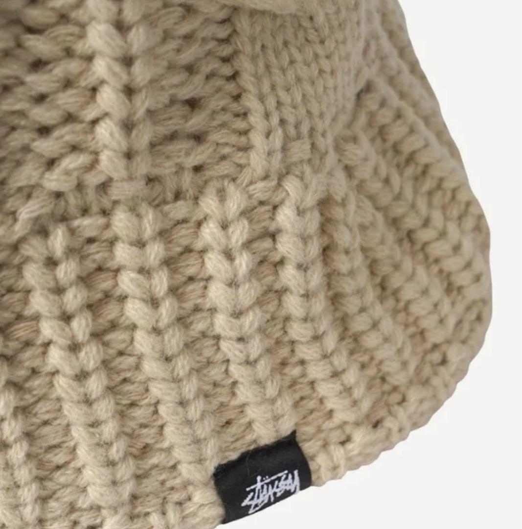 帽子 STUSSY CABLE KNIT BUCKET HAT Oat L/XL