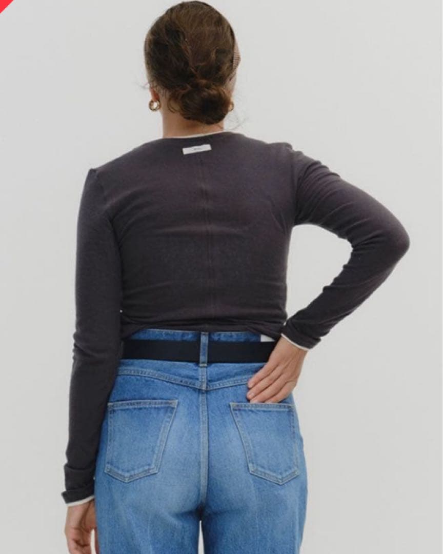 yori しっとりレイヤードロンTee チャコールグレー　38