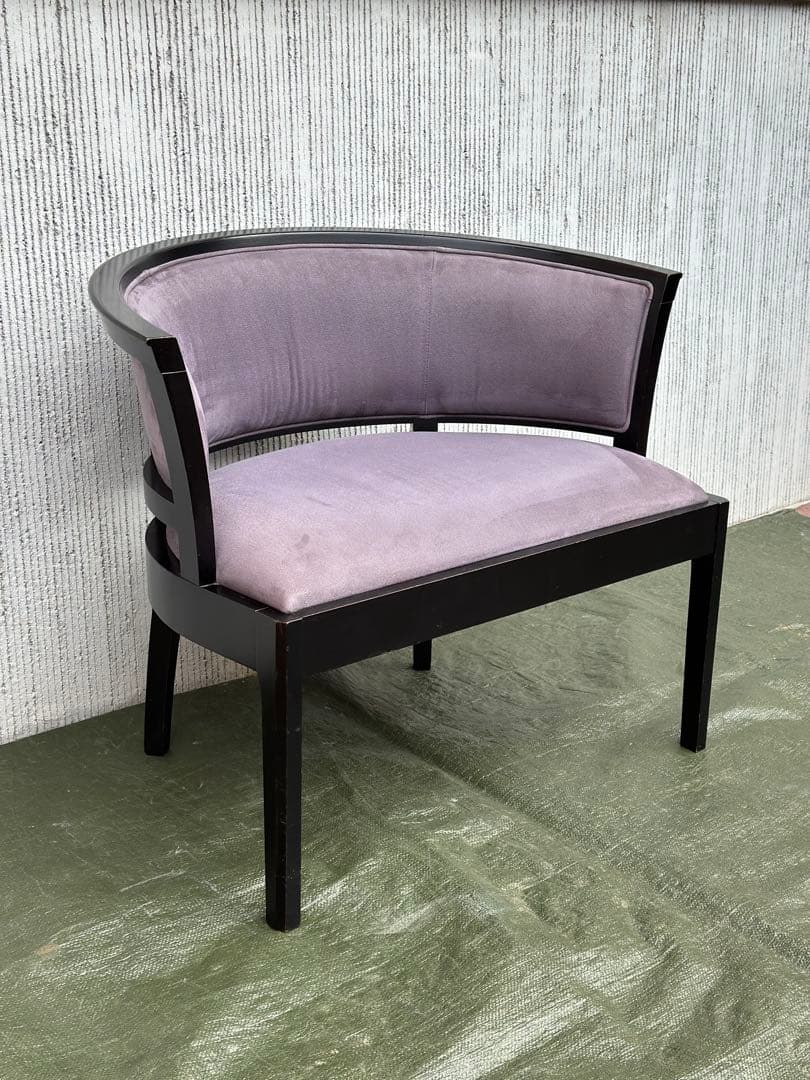 【アームチェア】MARUNI　木製　シングルソファ　ベロア生地　インテリア◎