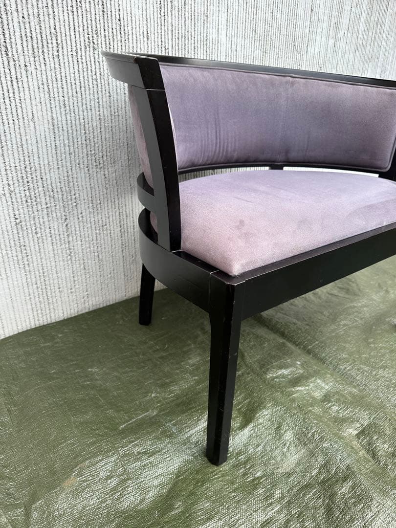 【アームチェア】MARUNI　木製　シングルソファ　ベロア生地　インテリア◎