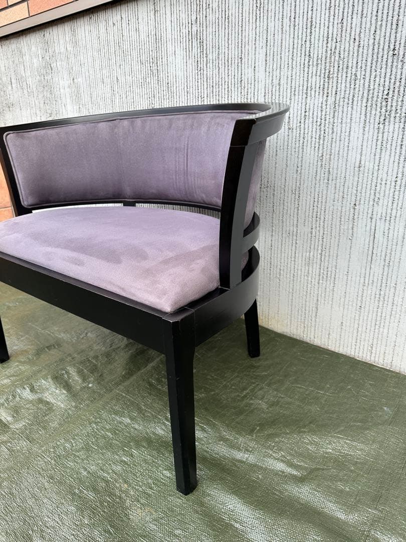 【アームチェア】MARUNI　木製　シングルソファ　ベロア生地　インテリア◎