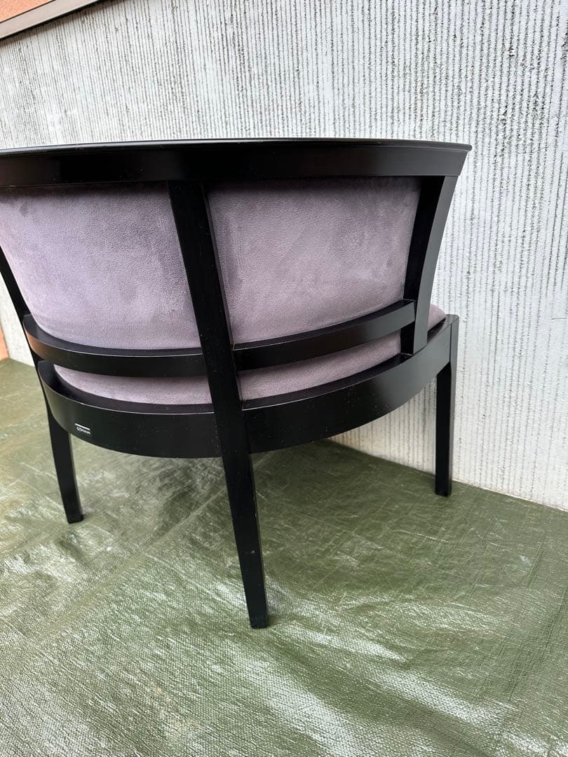 【アームチェア】MARUNI　木製　シングルソファ　ベロア生地　インテリア◎