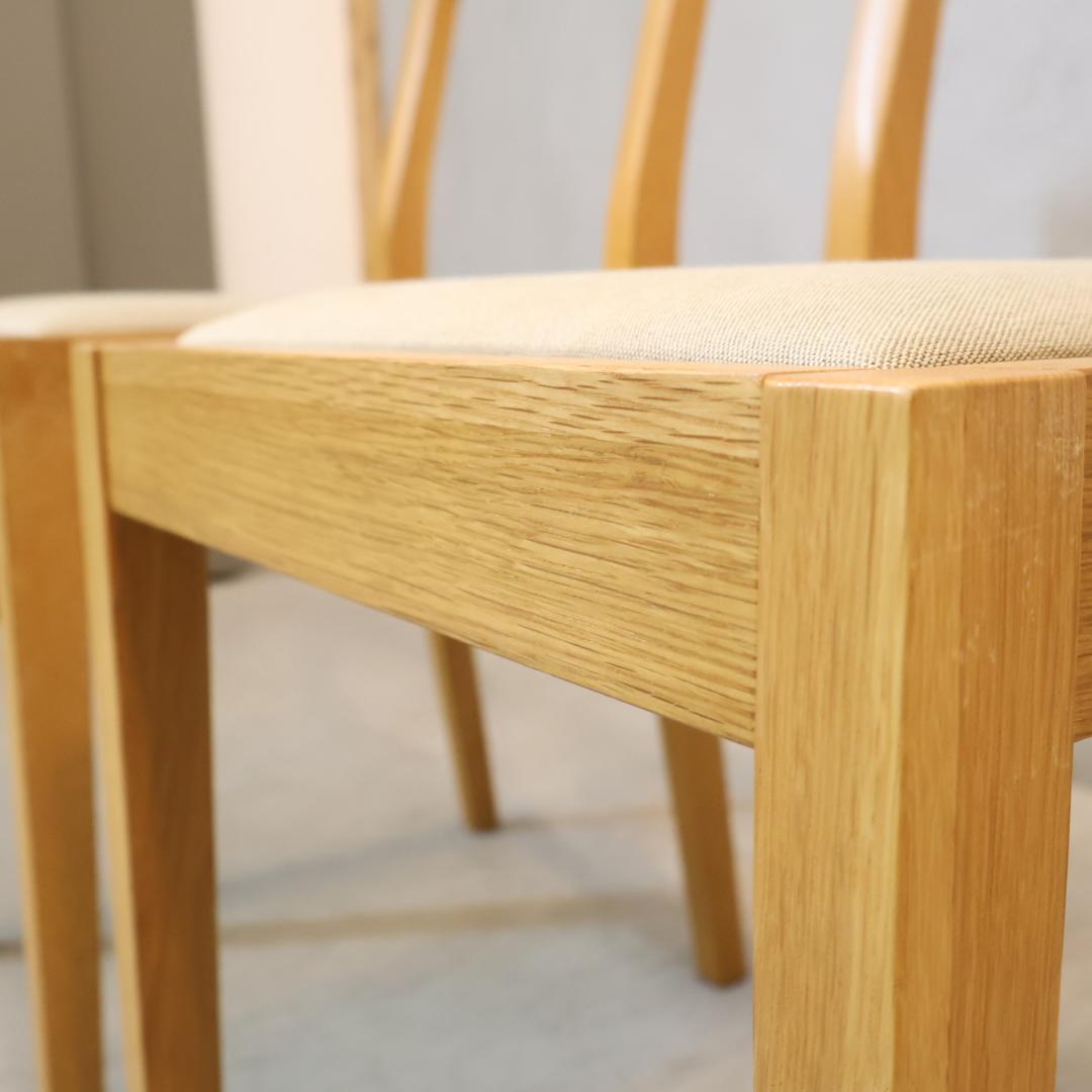 無印良品 MUJI オーク無垢材 ダイニングチェア 2脚セット 北欧スタイル
