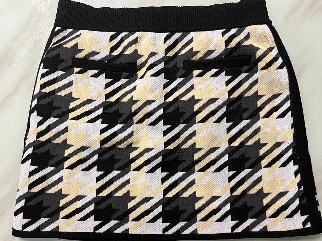 LOUDMOUTH 千鳥柄ニットジャケットスカートセットアップ/ブラック/LL