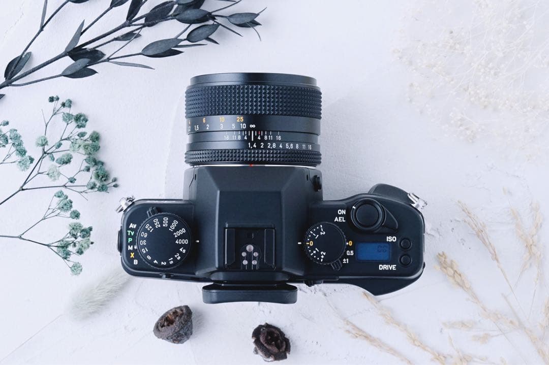 完動品 ◉ Contax Aria 単焦点レンズ付き フィルムカメラ