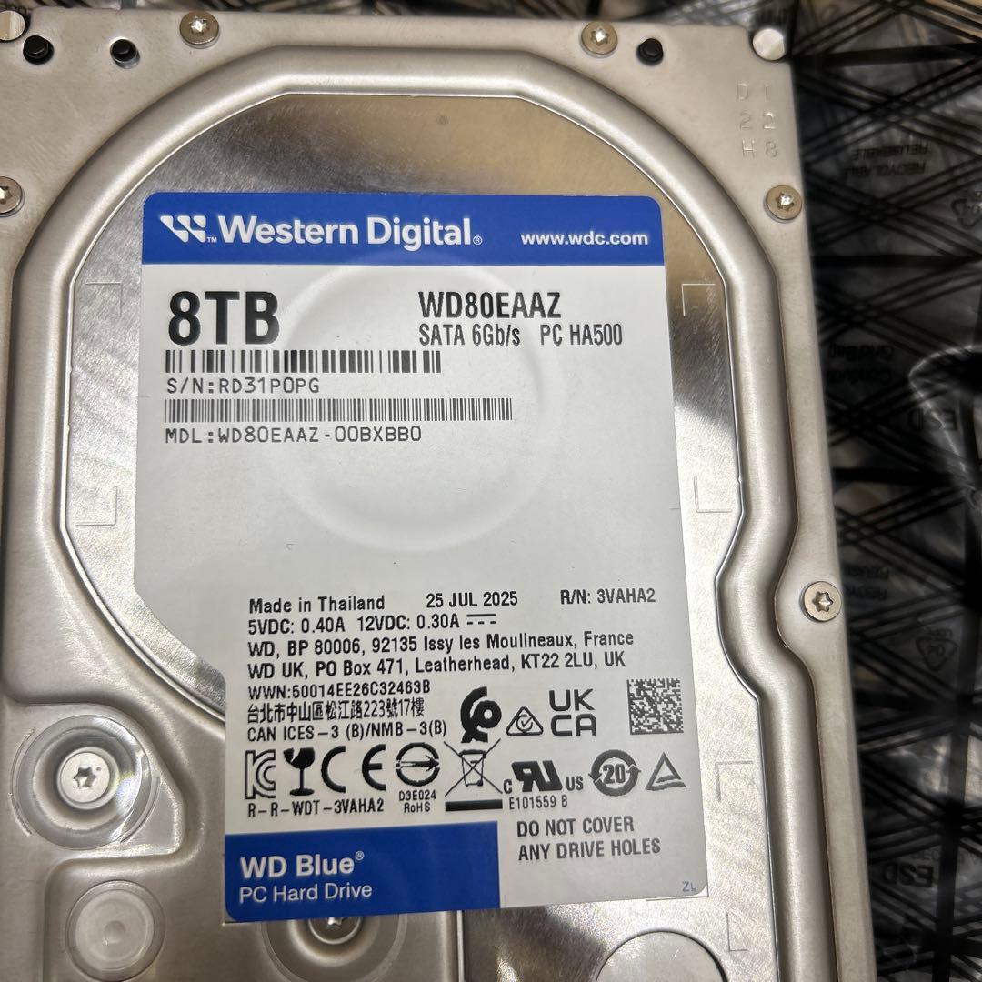 ジャンク　8TB WD Blue 内蔵 HDDWD80EAAZ