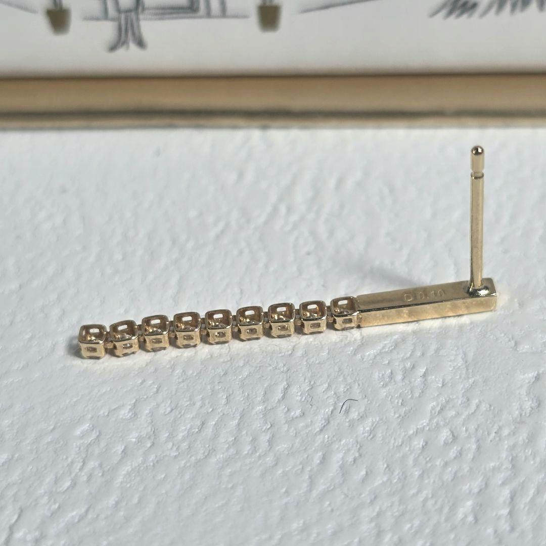 AHKAH　シャンデリアラインショート ピアス 18KイエローG ダイヤモンド