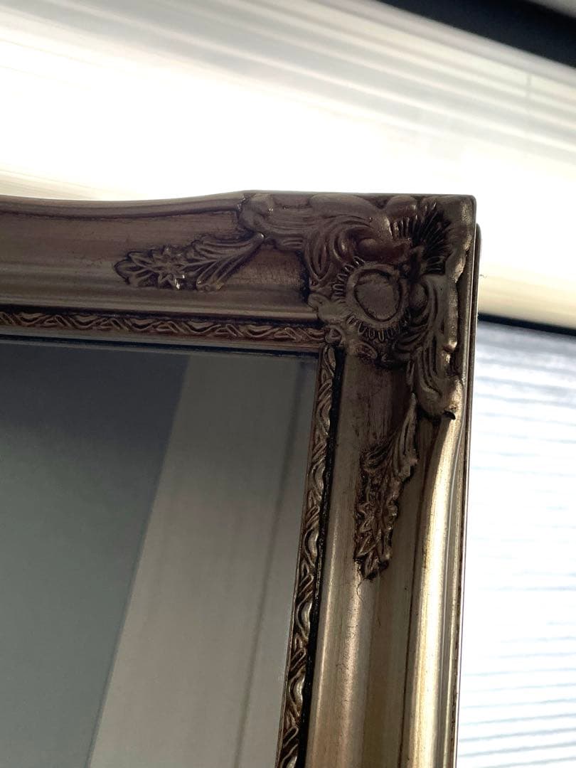 スタンドミラー　全身鏡　アンティーク調　ゴールド　たのメル便　送料込み