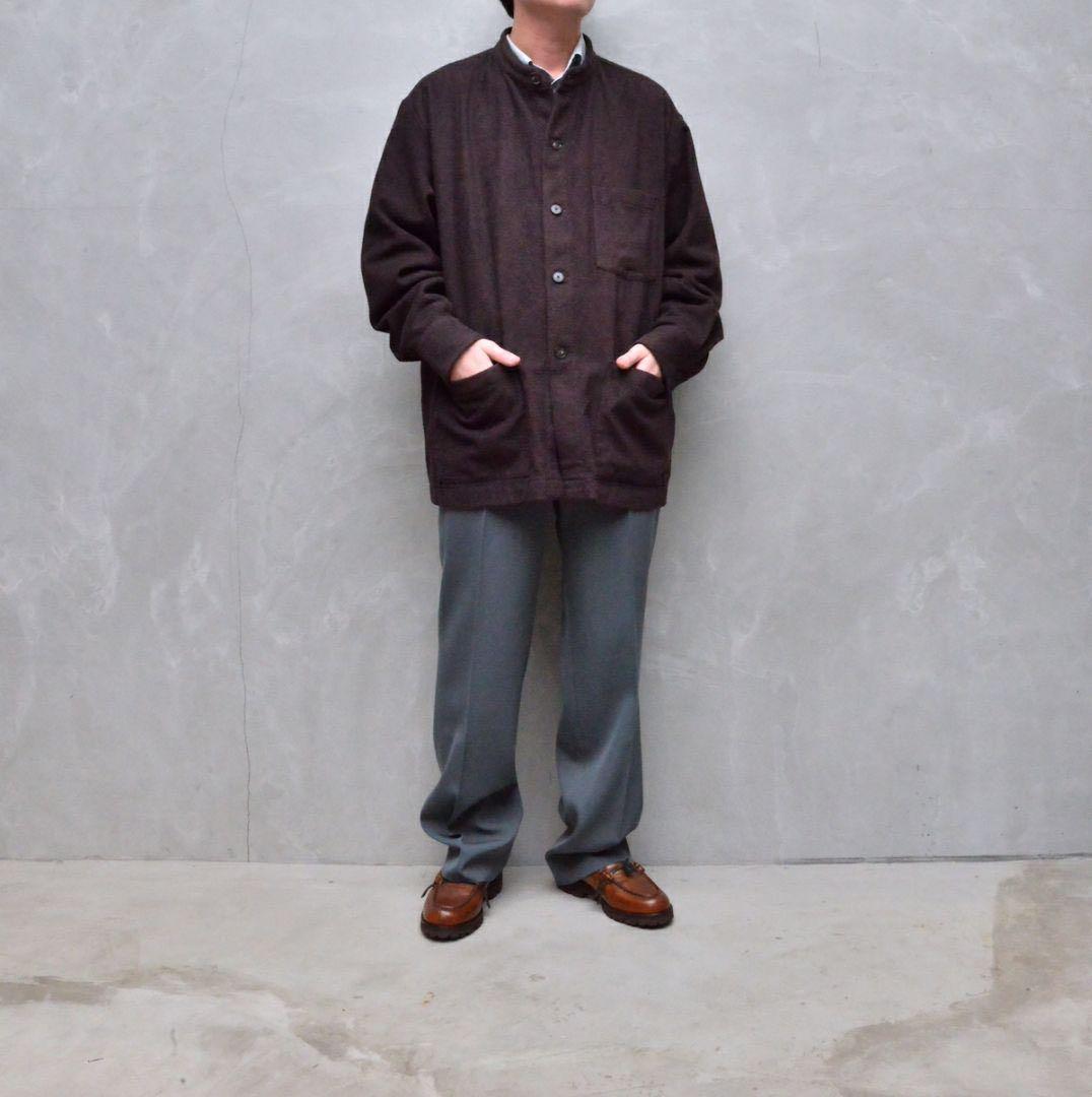 オーラリー　ダークブラウン ノーカラージャケット　今治タオル