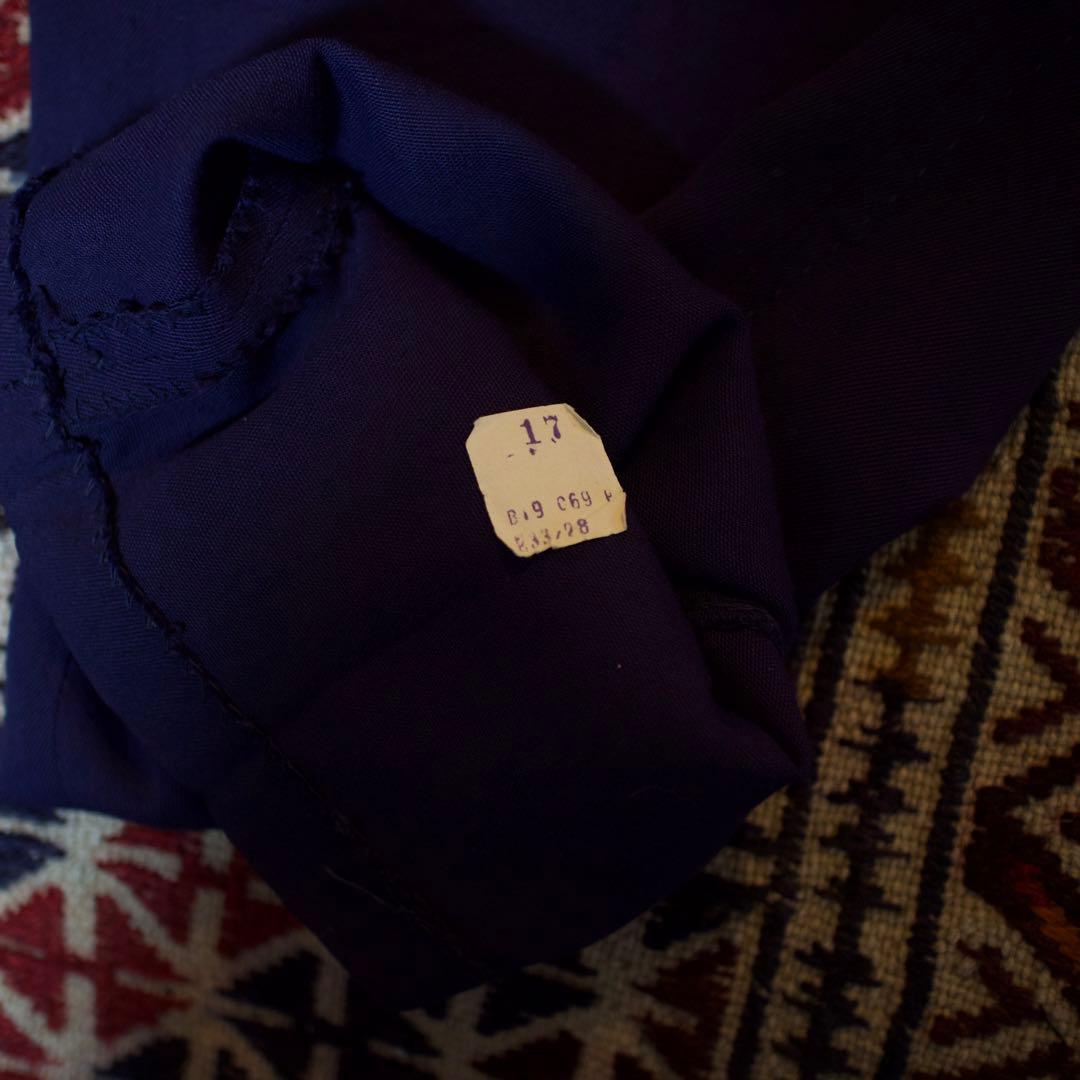 50-60s ギャバジン スラックス パンツ ナス紺　紙フラッシャー