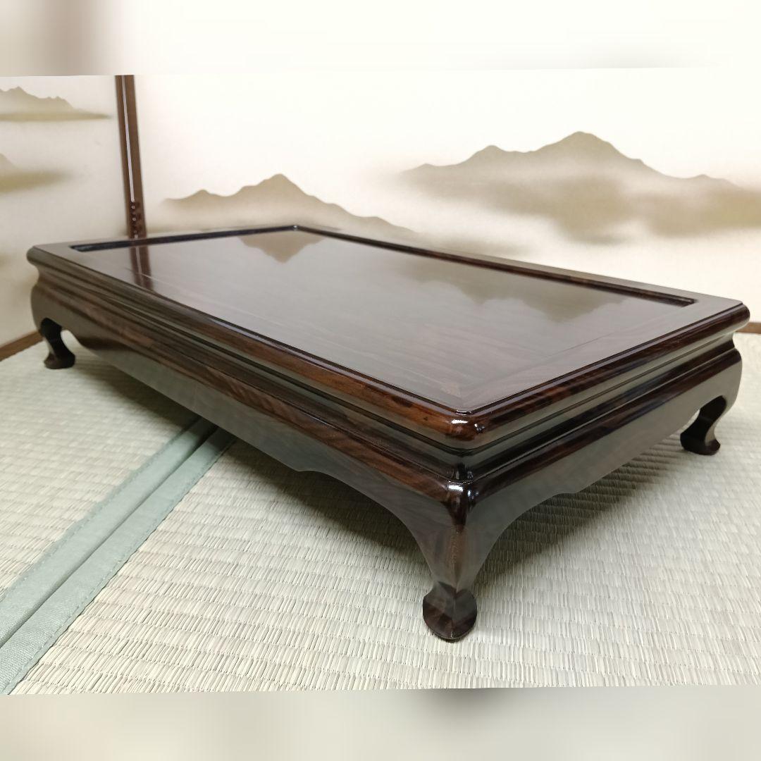 AK73 黒柿 平卓 花台 香炉台 盆栽台 飾り台 箱入 美品