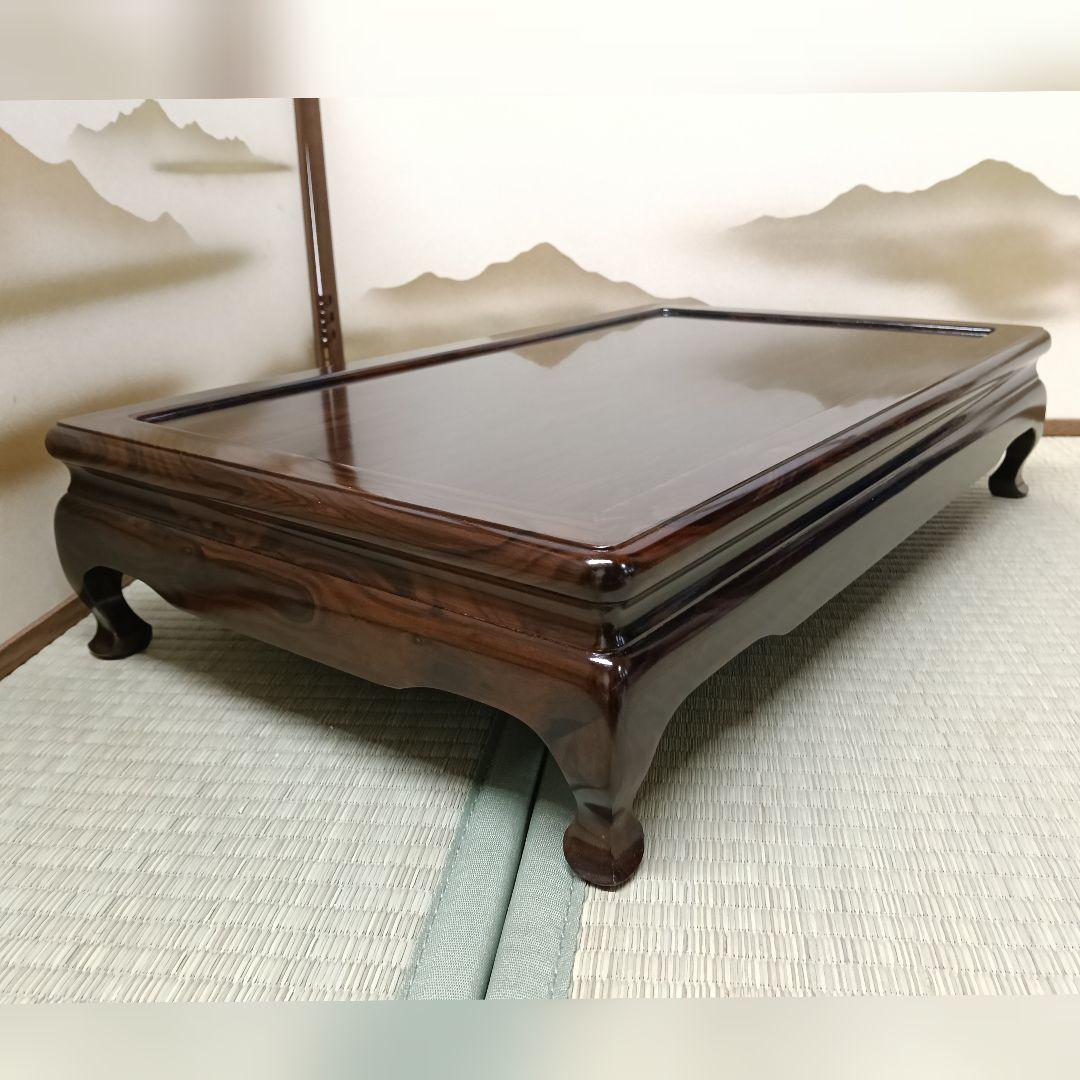 AK73 黒柿 平卓 花台 香炉台 盆栽台 飾り台 箱入 美品