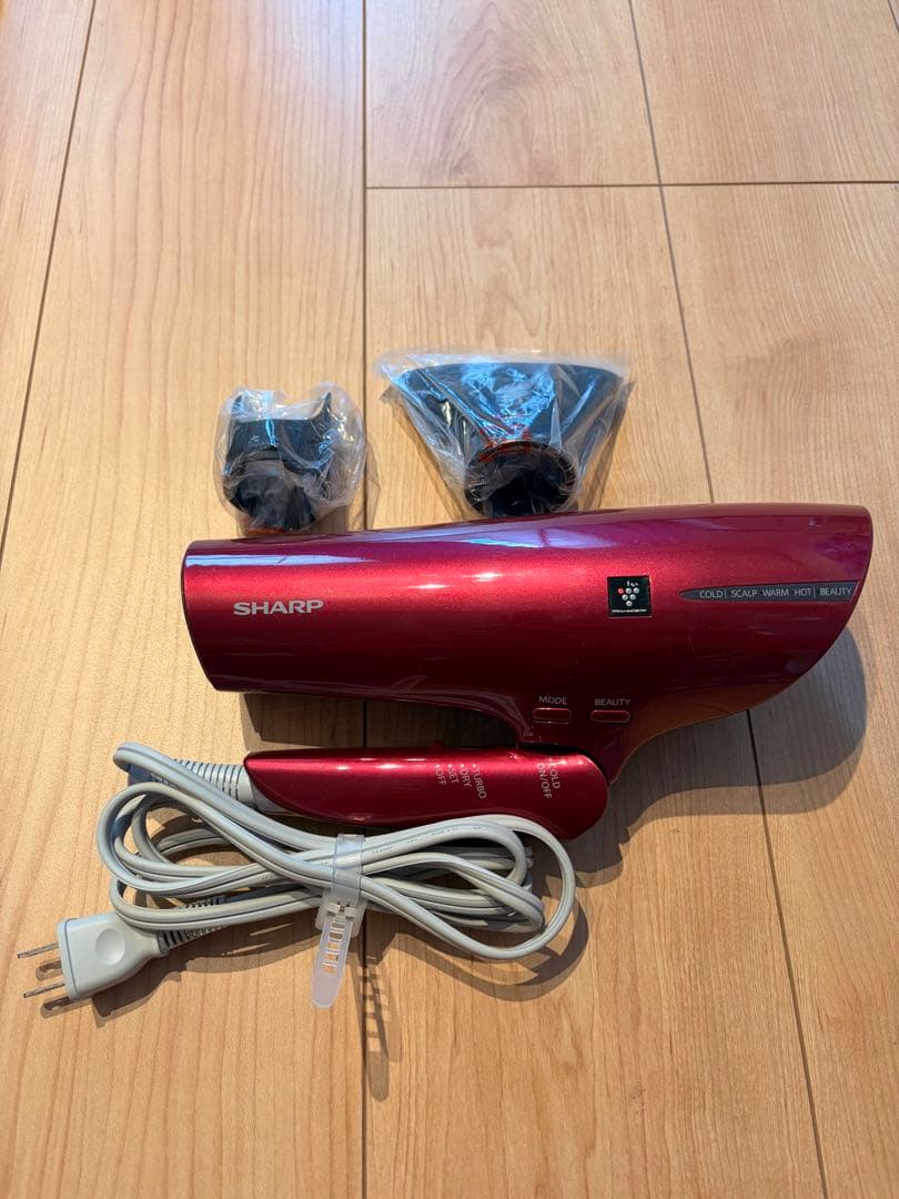【美品】SHARPプラズマクラスター ドライヤー ルビーレッド IB-JP9-R