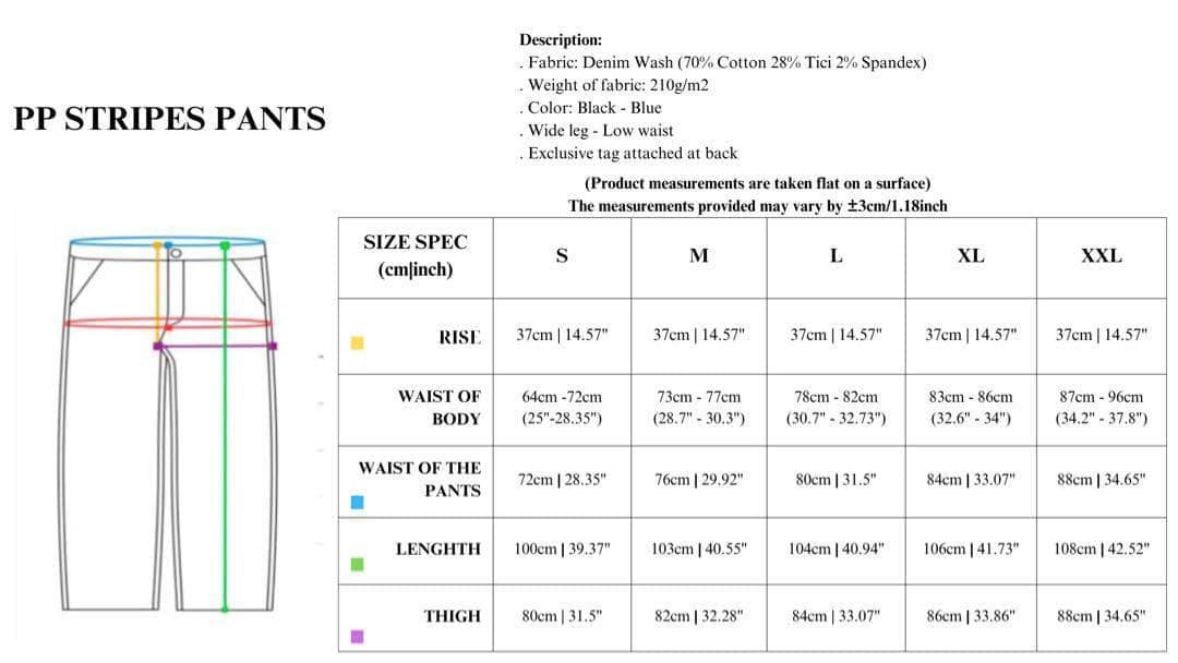 PUSHPUSH ストライプ スラックス Mサイズ ワイドパンツ ブラック