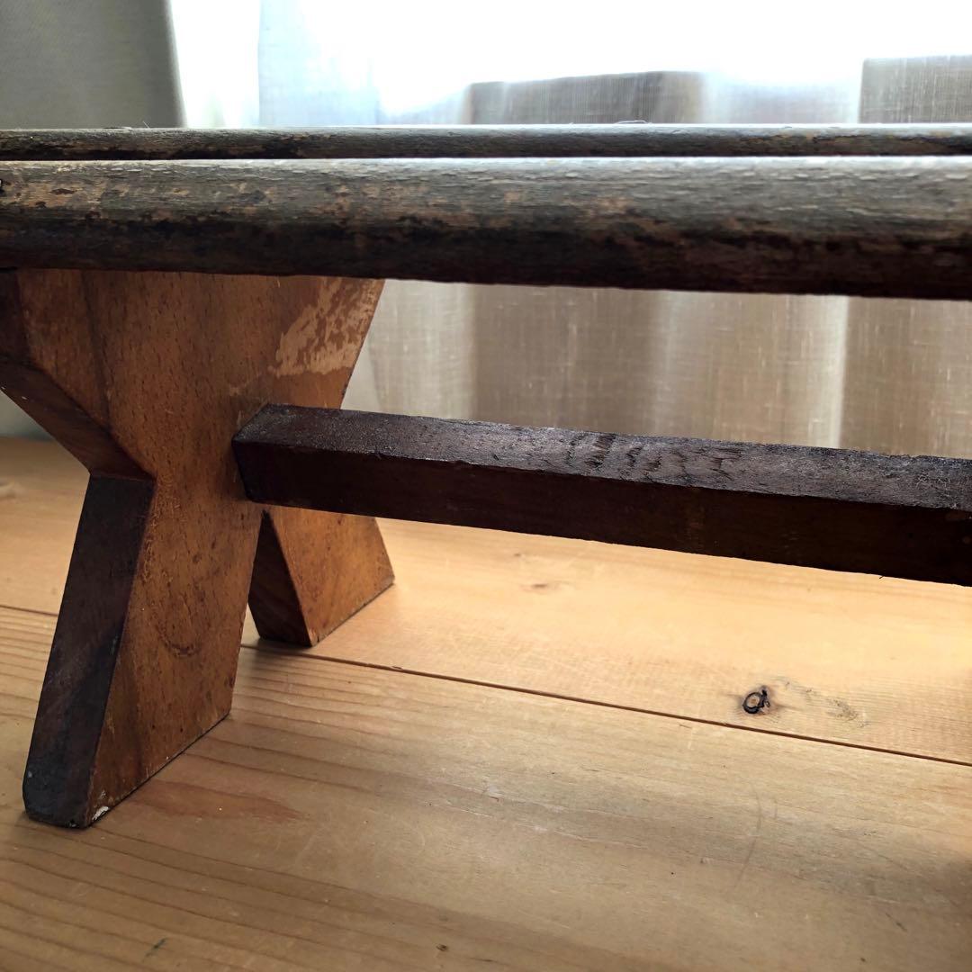 古い小さな踏み台　スツール　アンティーク　フランス　フットレスト　no.161