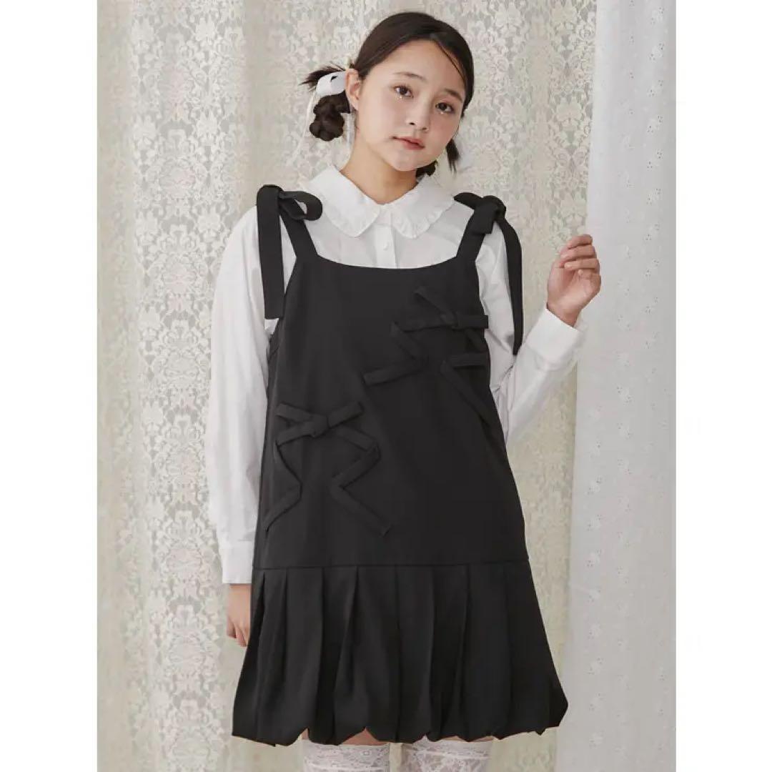 merry jenny ミニキャミribbonバルーンワンピース ブラック