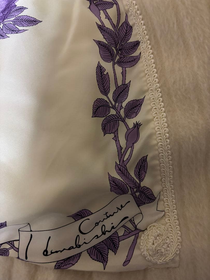 【美品です！】銀座花菱ミンクファー付きオフホワイトアルパカコート　9号