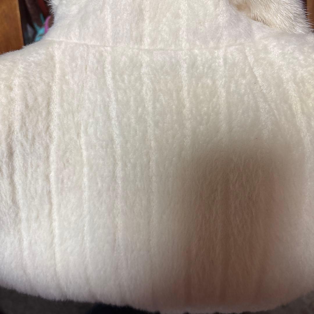 【美品です！】銀座花菱ミンクファー付きオフホワイトアルパカコート　9号