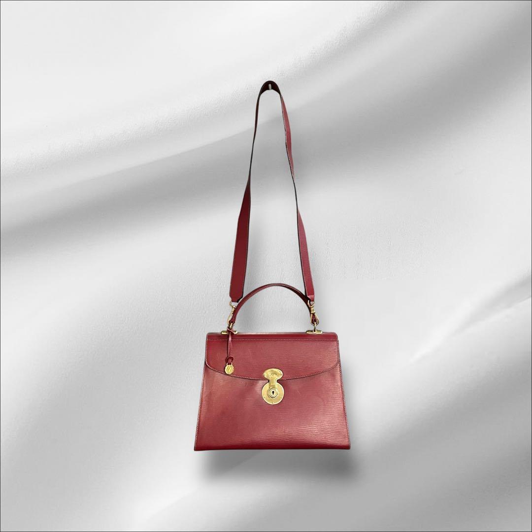 【美品】 ゴールドファイル ハンドバッグ レザー 2way