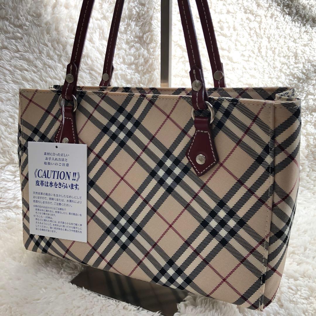 BURBERRY BLUE LABEL ノバチェック ハンドバッグ ベージュ