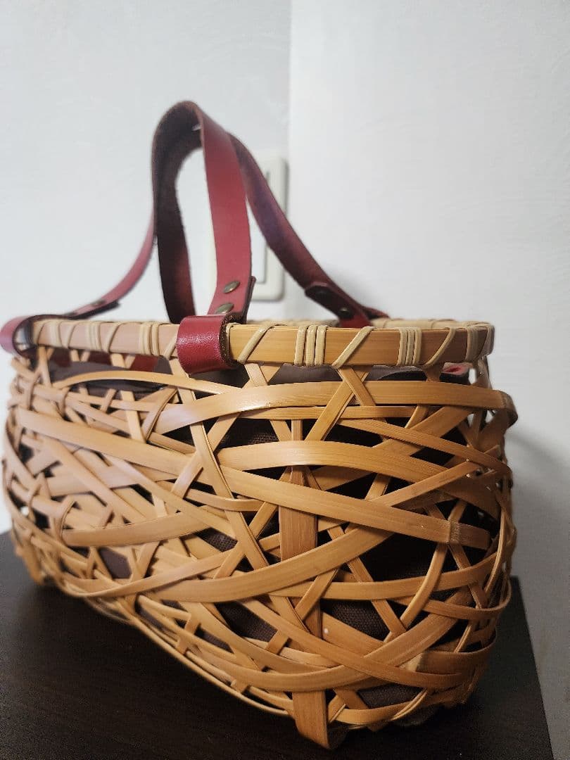 竹工房オンセ　やたら編み竹かごバッグS　センソユニコ慈雨等