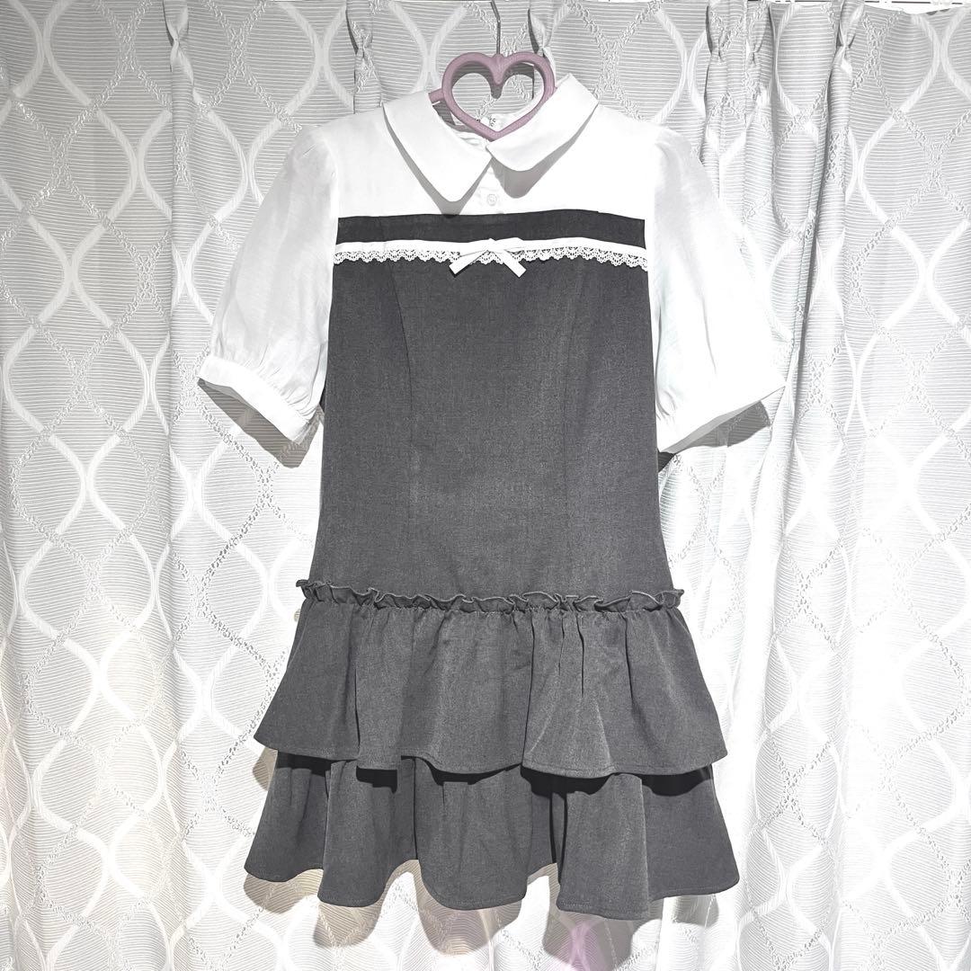 evelyn ドッキングティアードOP チャコール