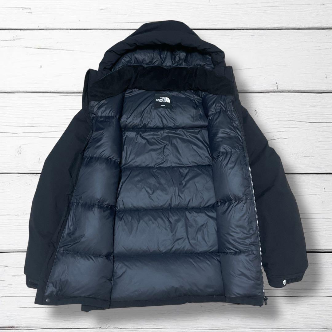 美品 ノースフェイス フード付きダウンジャケット ブラック L