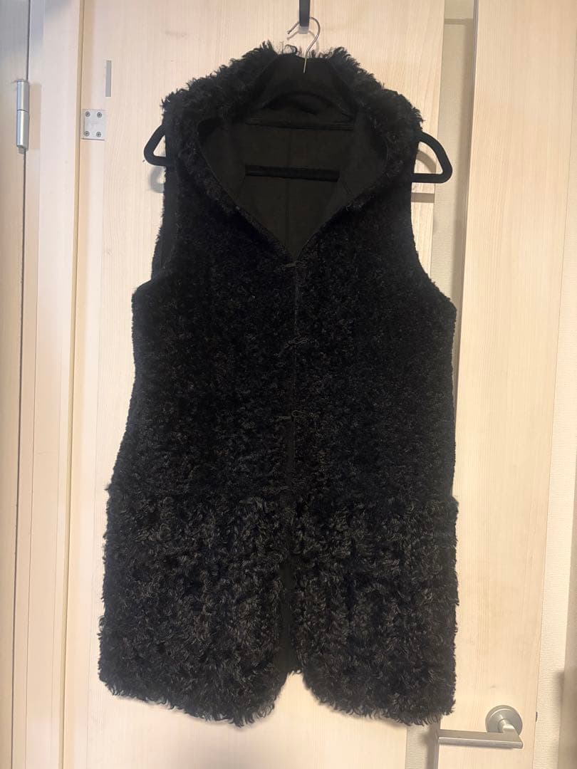 RISLEYリバーシブル フード付き黒ファーベスト