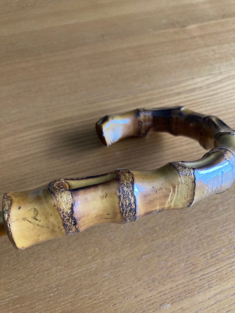 アシーナニューヨーク　折りたたみ日傘ストライプ　バンブーハンドル