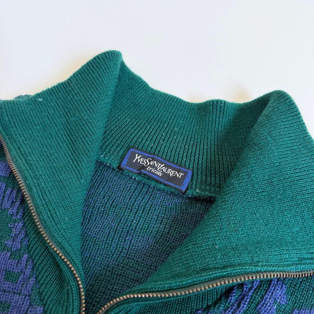 【YVES SAINT LAURENT】1990s Half Jip Knit