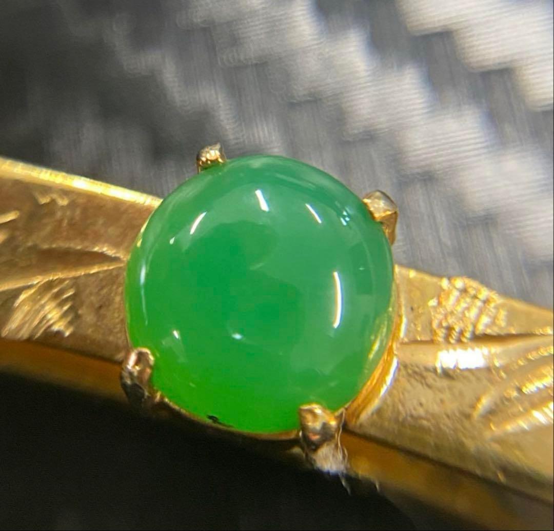 18K刻印　ネクタイピン　ジャンク　5.37g ヴィンテージ　翡翠