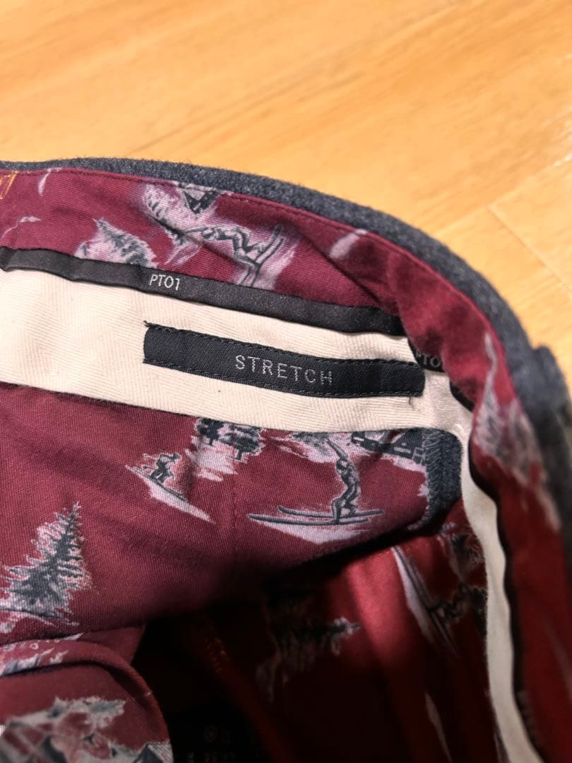 未使用　PT01 スーパースリムフィット　ストレッチ　トラウザーズ　フランネル