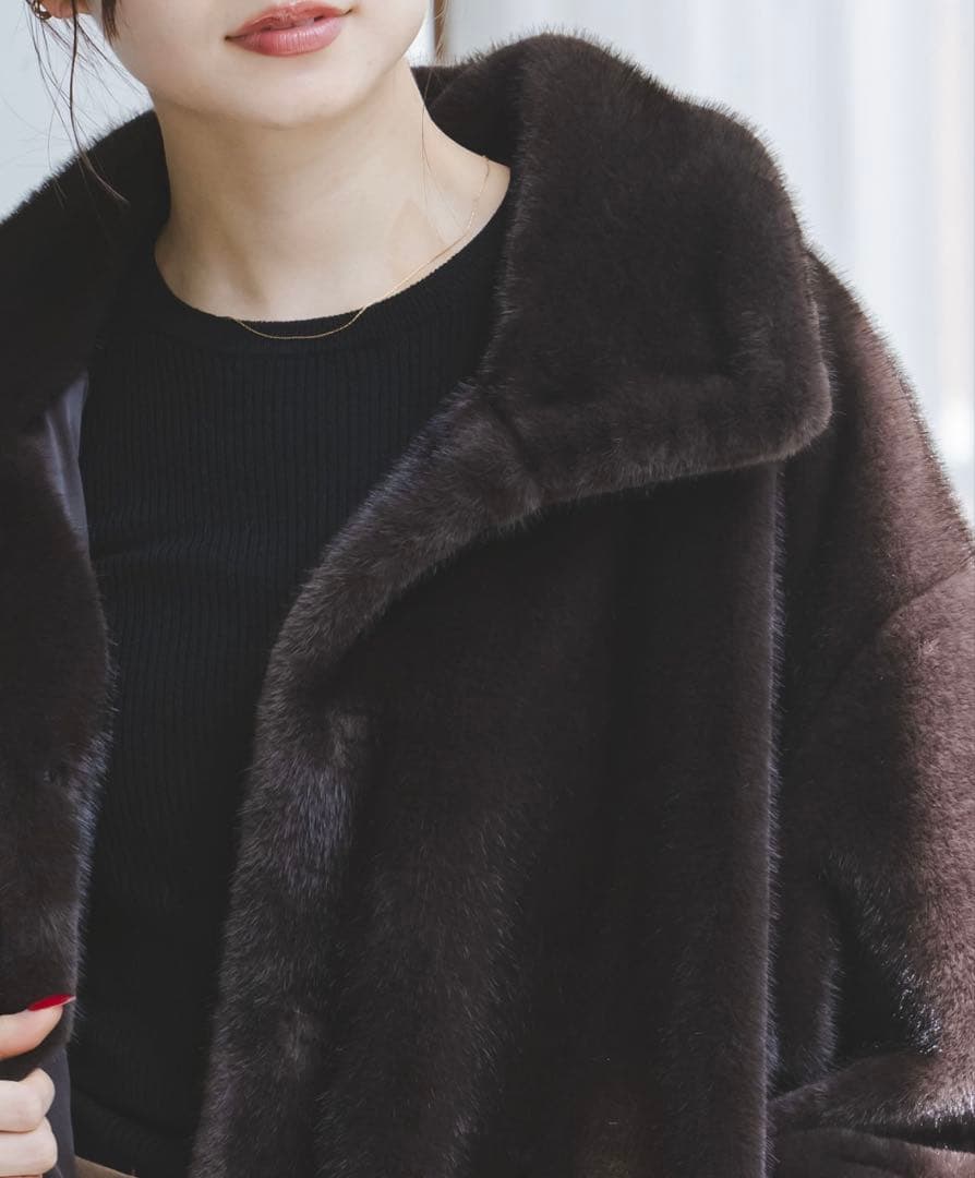 ❤︎最終値下げ❤︎NOBLE❤︎エコファースタンドカラーミドルブルゾン❤︎新品タグ付❤︎