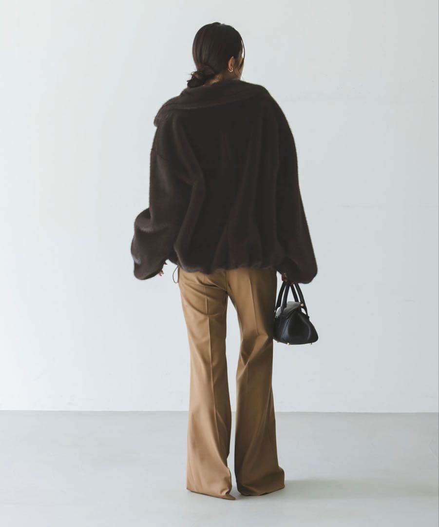 ❤︎最終値下げ❤︎NOBLE❤︎エコファースタンドカラーミドルブルゾン❤︎新品タグ付❤︎