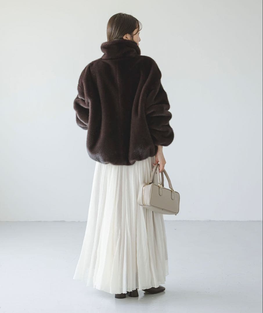 ❤︎最終値下げ❤︎NOBLE❤︎エコファースタンドカラーミドルブルゾン❤︎新品タグ付❤︎