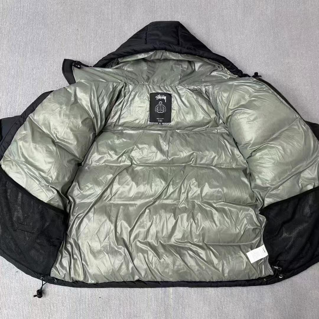 Stussy ジャケット ダウンジャケット 刺繍 Lサイズ グレー/ブラック