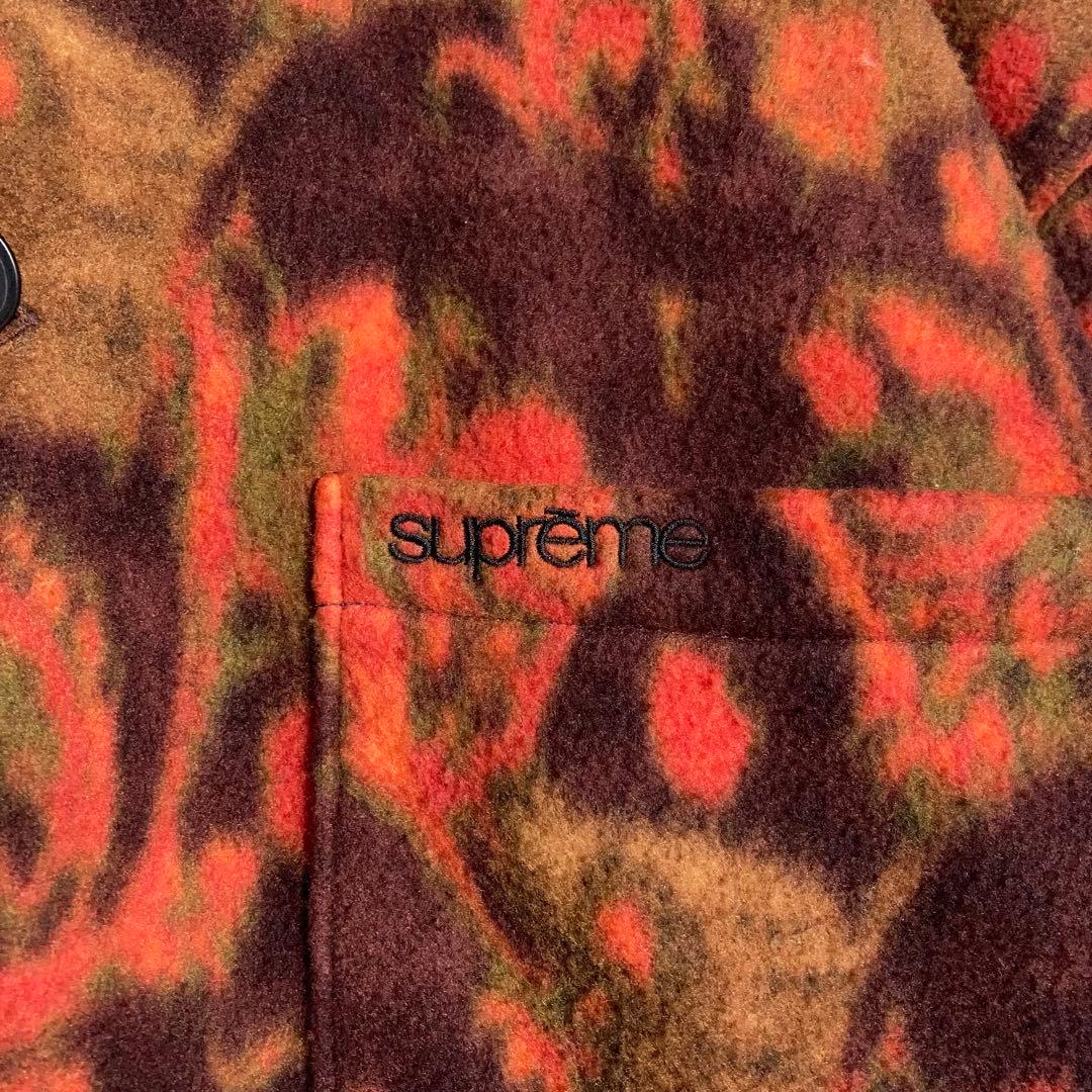 【美品】SUPREME カバーオール ジャケット 刺繍ロゴ 総柄 XL.