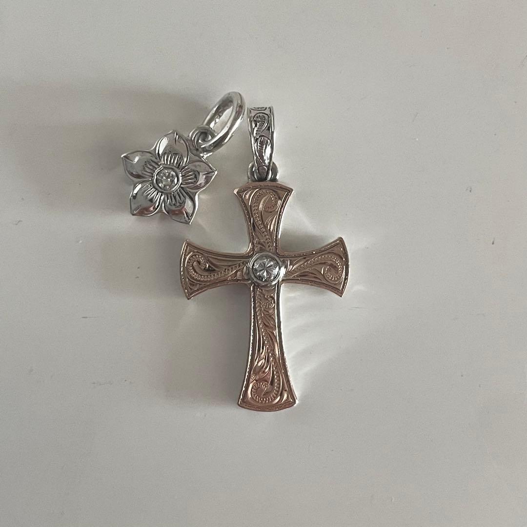 ハワイアンジュエリー Lono シルバー×ピンクゴールドネックレスチャーム