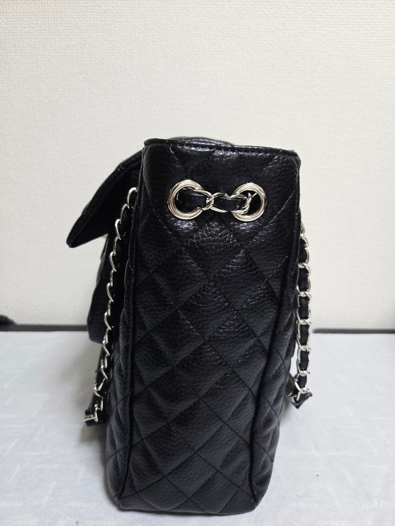 ♡ A4 ブラック レザーキルティングショルダーバッグ♡